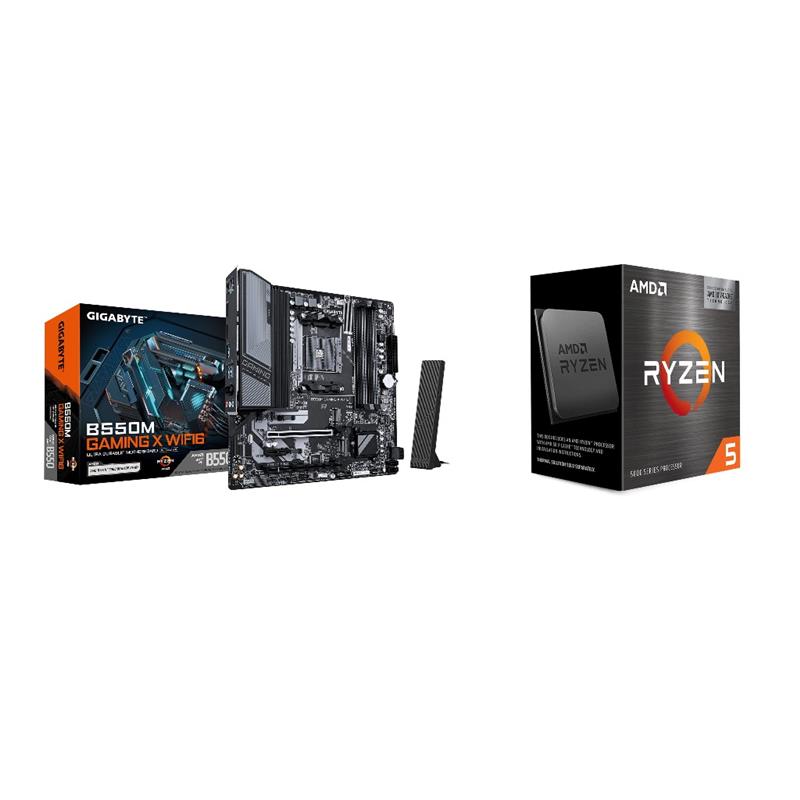 AMD Ryzen 5 5600X3D CPU + GIGABYTE B550M GAMING X WIFI6 Motherboard