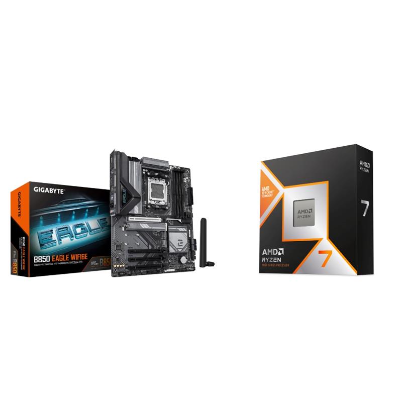 AMD Ryzen 7 9800X3D CPU + GIGABYTE B850 EAGLE WIFI6E Carte Mère
