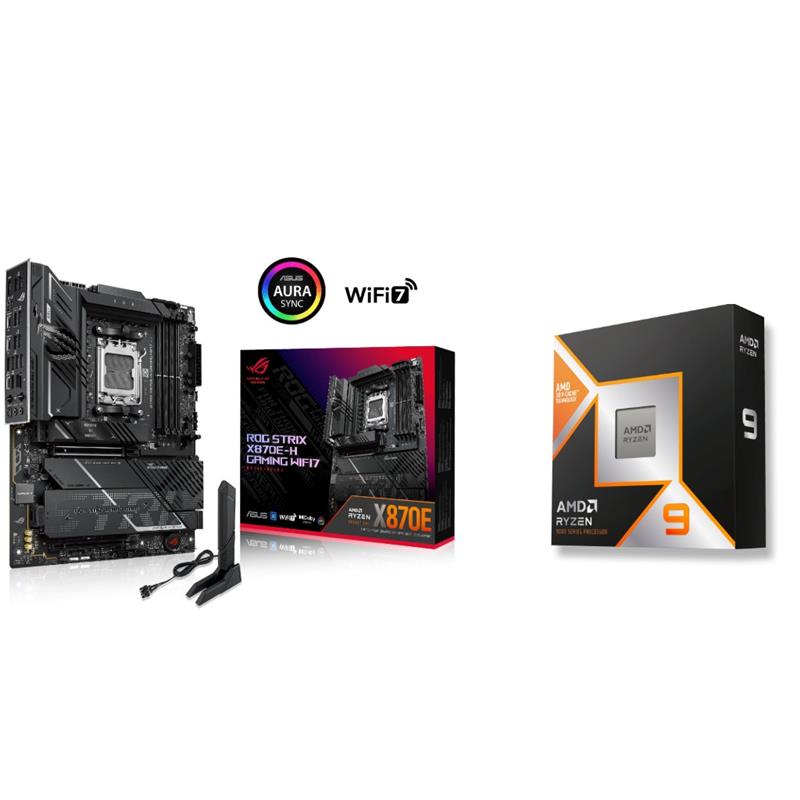AMD R9 9950X3D CPU + ASUS ROG STRIX X870E-H GAMING WIFI7 Motherboard