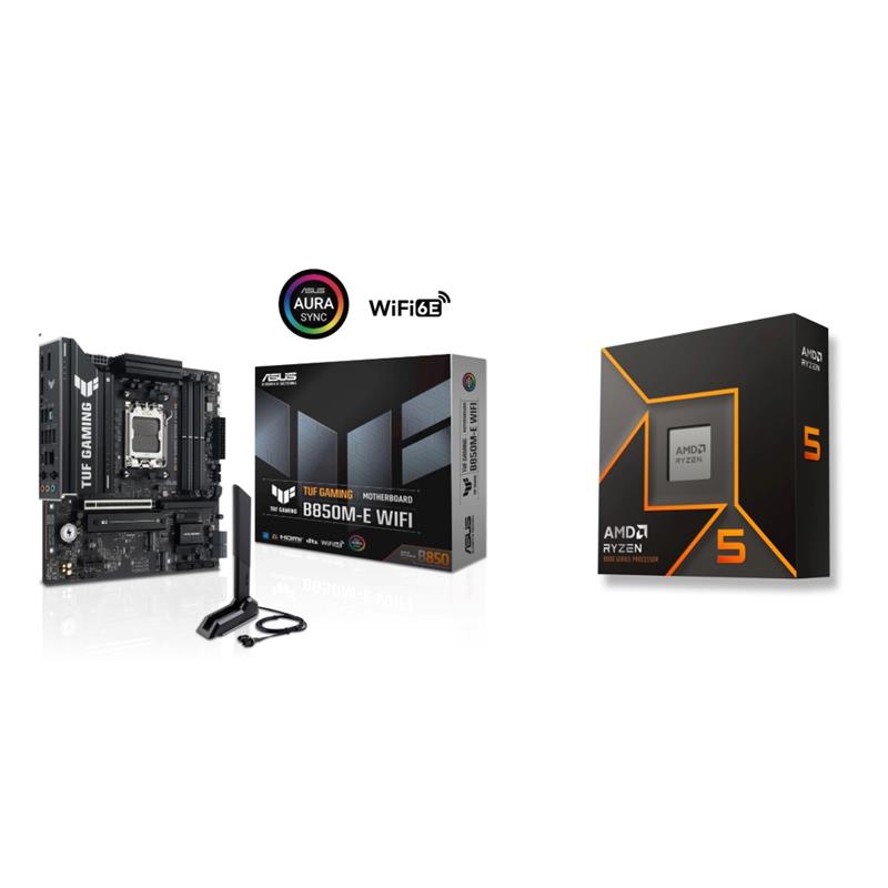 AMD Ryzen 5 9600X CPU + ASUS TUF GAMING B850M-E WIFI Carte Mère