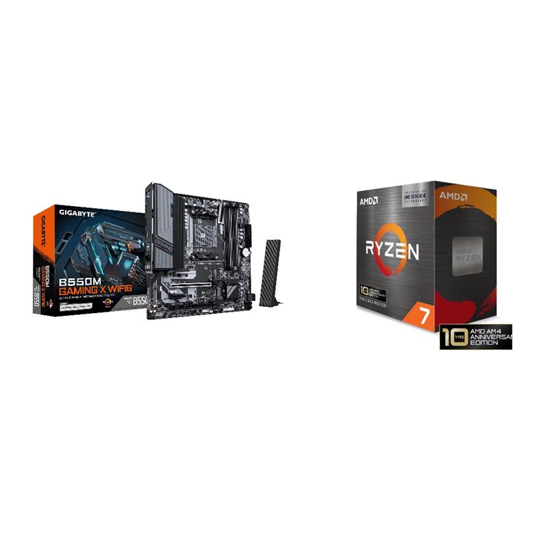 AMD Ryzen 7 5800X3D 10th Anniversary Edition CPU + GIGABYTE B550M GAMING X WIFI6 Motherboard