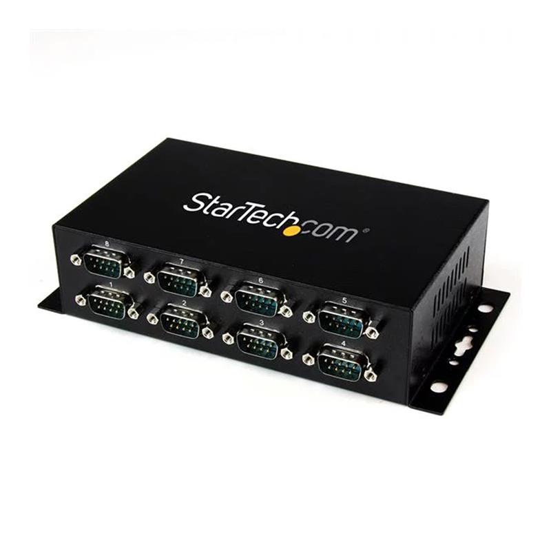 Startech 8 Port USB to DB9 RS232 Serial Adapter Hub – Industrial DIN Rail and Wall Mountable (ICUSB2328I)