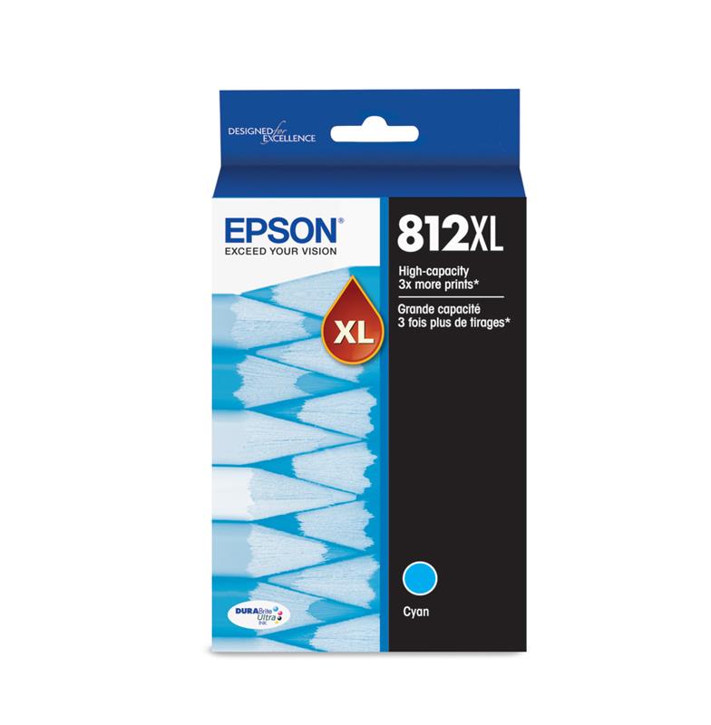 EPSON T812XL High Capacity Cyan Ink Cartridge with Sensormatic