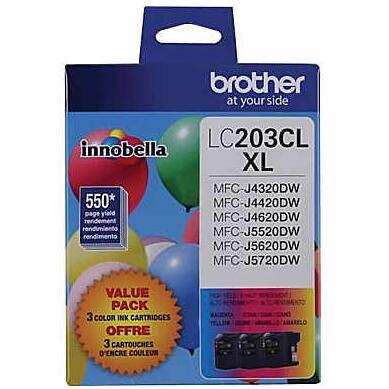 Brother LC-203 XL Tri-Color Ink Cartridge (LC2033PKS)