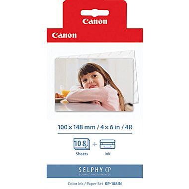 Canon KP-108IN Color Ink Cartridge with 4" x 6" Standard Paper Set 108 Sheets