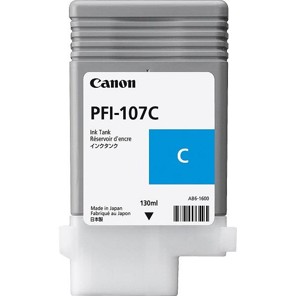 Canon PFI-107 Cyan Ink (130ml) for IPF670 / 680 / 685 / 770 / 780 / 785 (6706B001)