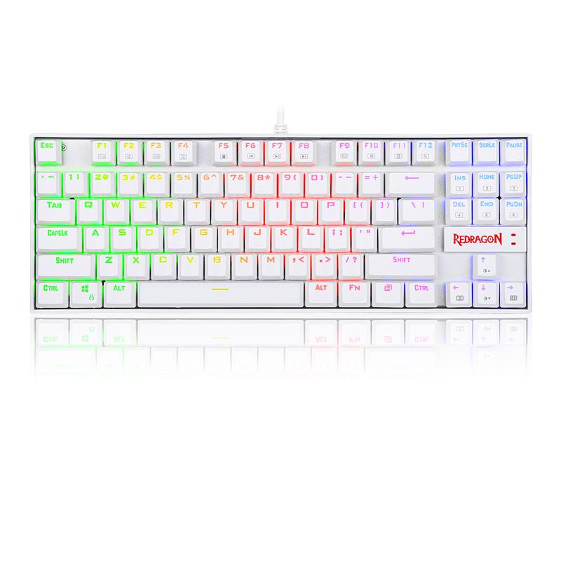 Redragon K552 Mechanical Gaming Keyboard 80% Compact 87 Key Kumara Wired  Blue Switches for Windows PC Gamers (RGB Backlit W...