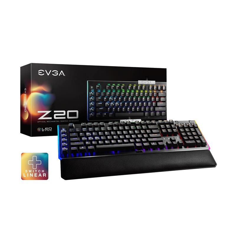 EVGA Z20 RGB Optical Mechanical Gaming Keyboard, RGB Backlit LED, Optical Mechanical Switches (Linear)(Open Box)