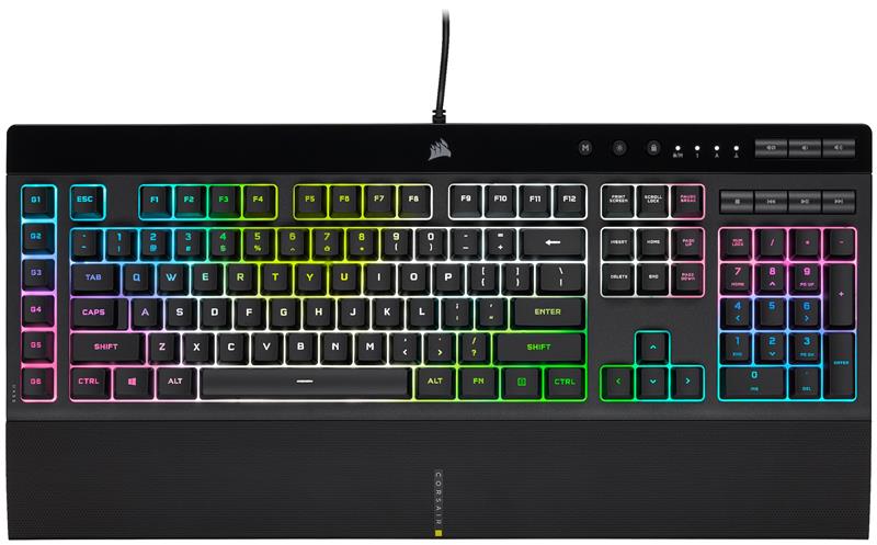 Corsair K55 RGB Pro XT Gaming Keyboard, Backlit RGB LED, Black (CH-9226715-NA)