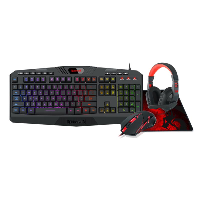 Redragon S101-BA-2 Gaming Combo (M601 Gaming Mouse + K503 Gaming Keyboard + H120 Gaming Headset + P015 Gaming Mouse Pad)(Ope...