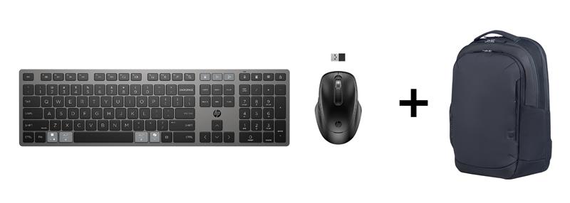 Buy HP 720 Multi-Device Rechargeable Wireless Keyboard/Mice Combo & Get a FREE HP 16.0 Everyday Laptop Backpack - Gray