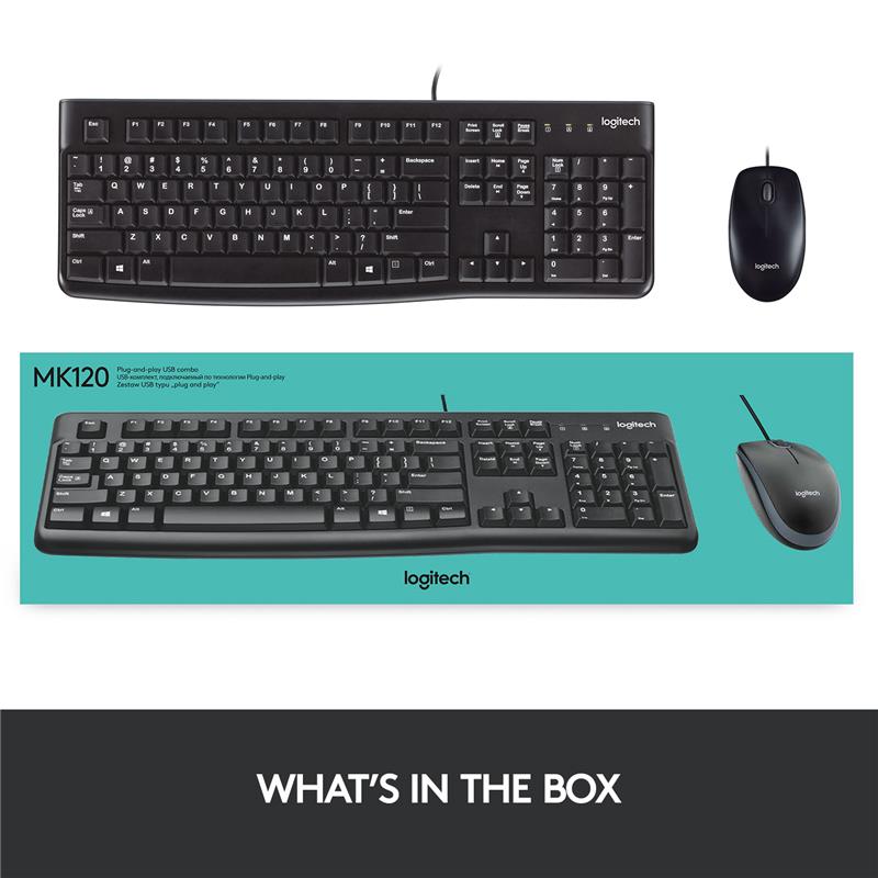 LOGITECH MK120 USB Wired Desktop Keyboard and Mouse Combo Canada
