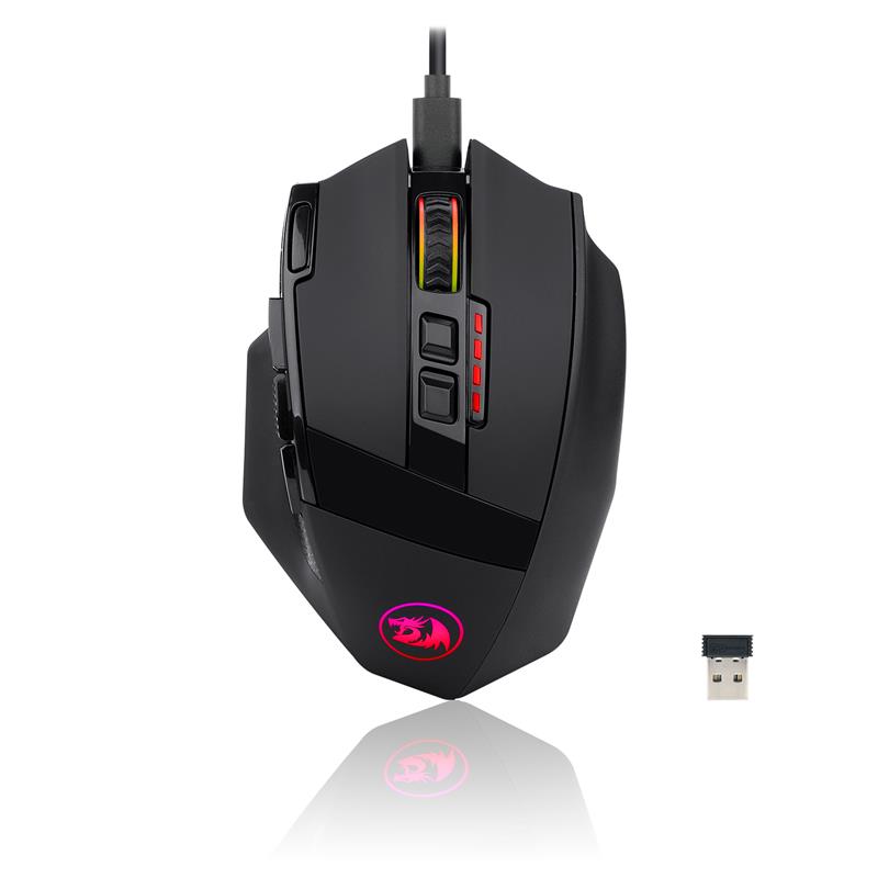 Redragon M801P-RGB Sniper Pro Gaming Mouse with 16.8 million color lighting, Wireless and Wired Dual Mode Connection(Open Box)