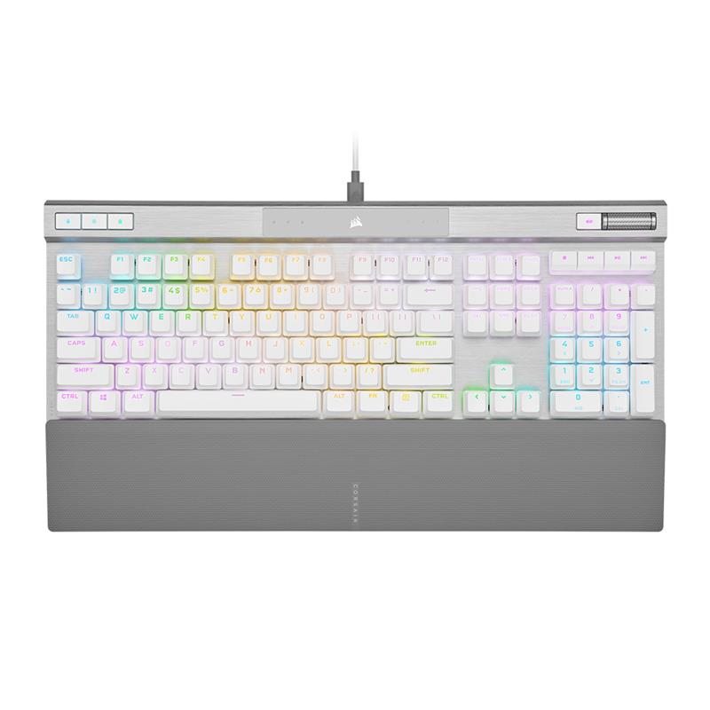 CORSAIR K70 PRO Optical-Mechanical Wired CORSAIR OPX Optical Switch Keyboard with RGB Backlighting – White(Open Box)