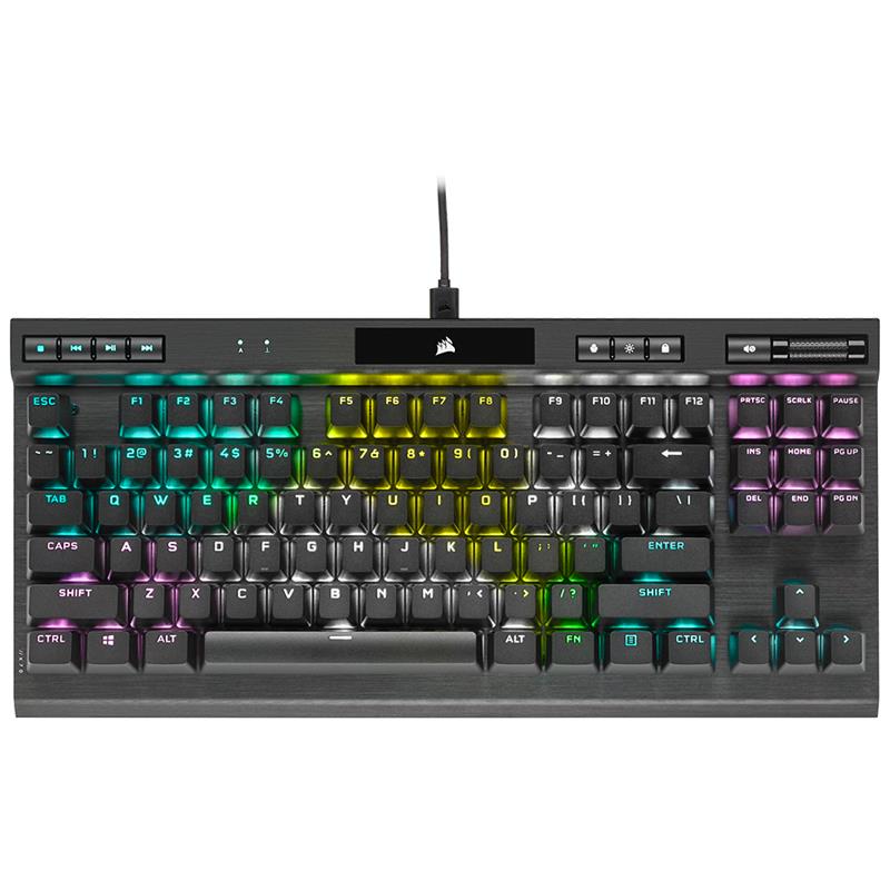 CORSAIR K70 RGB TKL CHAMPION SERIES Tenkeyless Optical-Mechanical Wired CORSIAR OPX Switch Keyboard  with RGB Backlighting –...