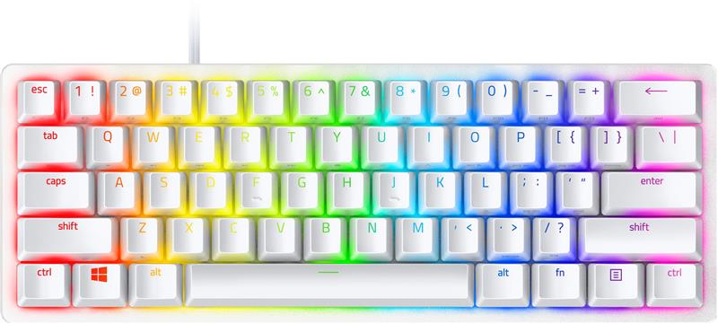 Clavier de jeu Razer Huntsman Mini 60 %, blanc (anglais), commutateur optique analogique Razer™ de 2e génération (RZ03-03393...