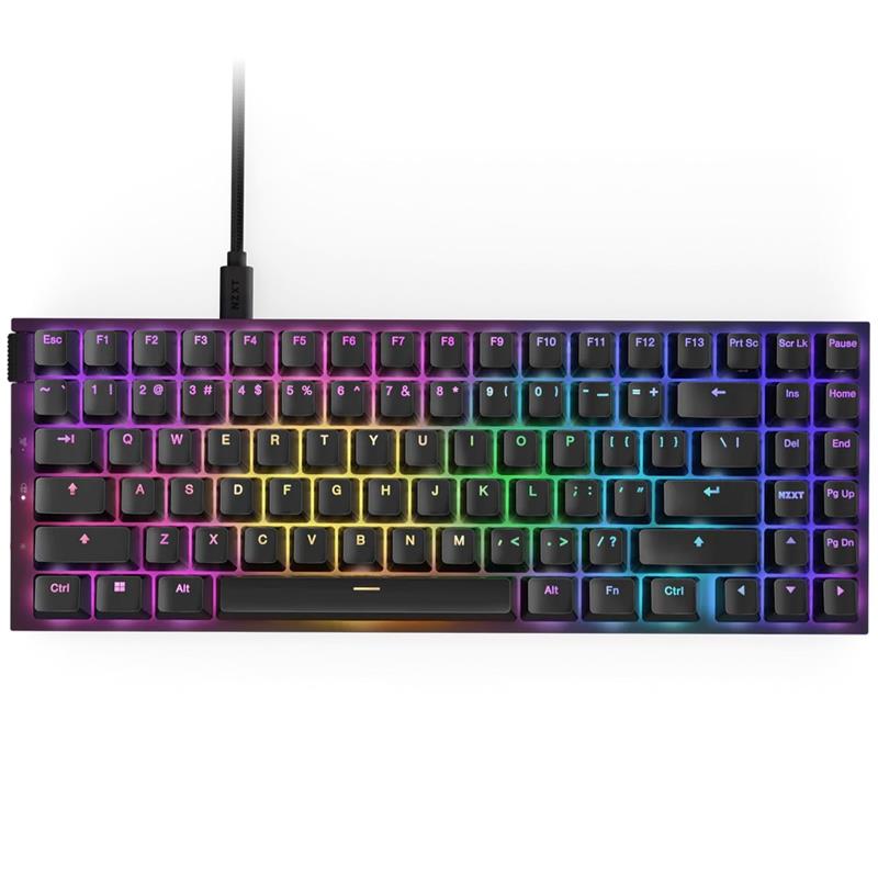 NZXT Function 2 - Mini clavier de jeu sans pavé numérique (TKL, 80 %), noir, profil standard (KB-002NB-US)