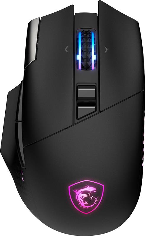 MSI VERSA PRO WIRELESS Gaming Mice - Black, 15 Buttons with 13 Programmable Buttons via MSI Center, 26000 DPI (VERSA PRO W)