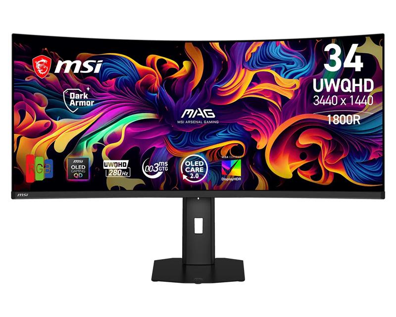 MSI MAG 34" 3440 x 1440 UWQHD Tandem QD-OLED 280Hz Gaming Monitor