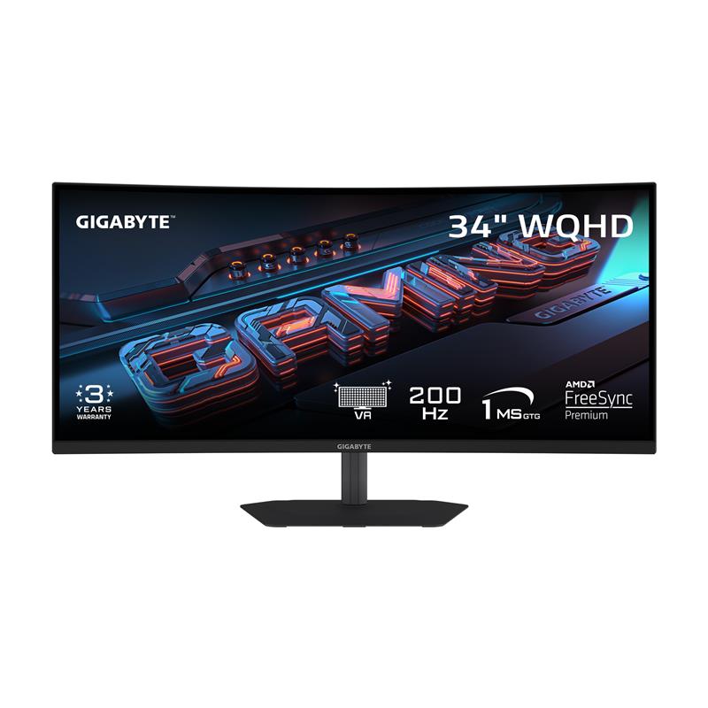 GIGABYTE G34WQC2 Gaming Monitor 34" 3440 x 1440 VA 1500R 200hz 1ms