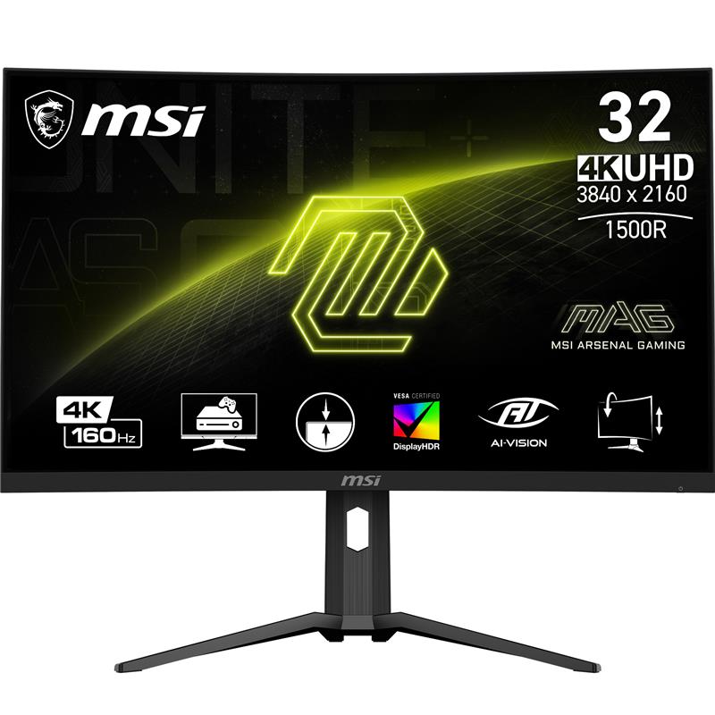 MSI MAG 31.5" 4K VA Curve 1500R 160Hz 1ms(MPRT) Gaming Monitor