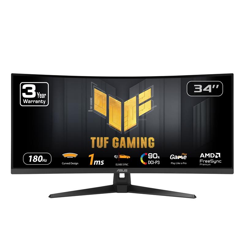ASUS TUF Gaming 34" WQHD Curved VA 180Hz 1ms (MPRT) Gaming Monitor