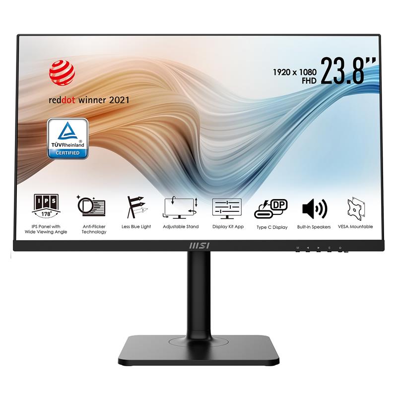 MSI 24" MD241P IPS Monitor 75Hz 5ms FHD USB Type-C Height Adjustable