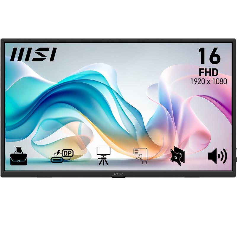 MSI PRO MP165 E6 16" FHD IPS 60Hz 4ms(GtG) Business Monitor(Open Box)