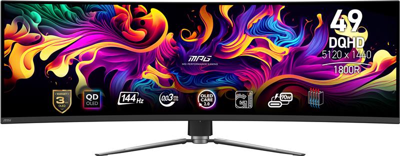 MSI MPG 491CQP QD-OLED 49" 32:9 Curved 1800R, QD-OLED Gaming Monitor(Open Box)