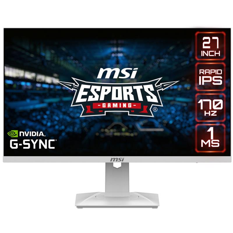 MSI G274QRFW Gaming 27" 16:9 IPS White, 170 Hz 1ms, 2560 x 1440 (QHD)(Open Box)