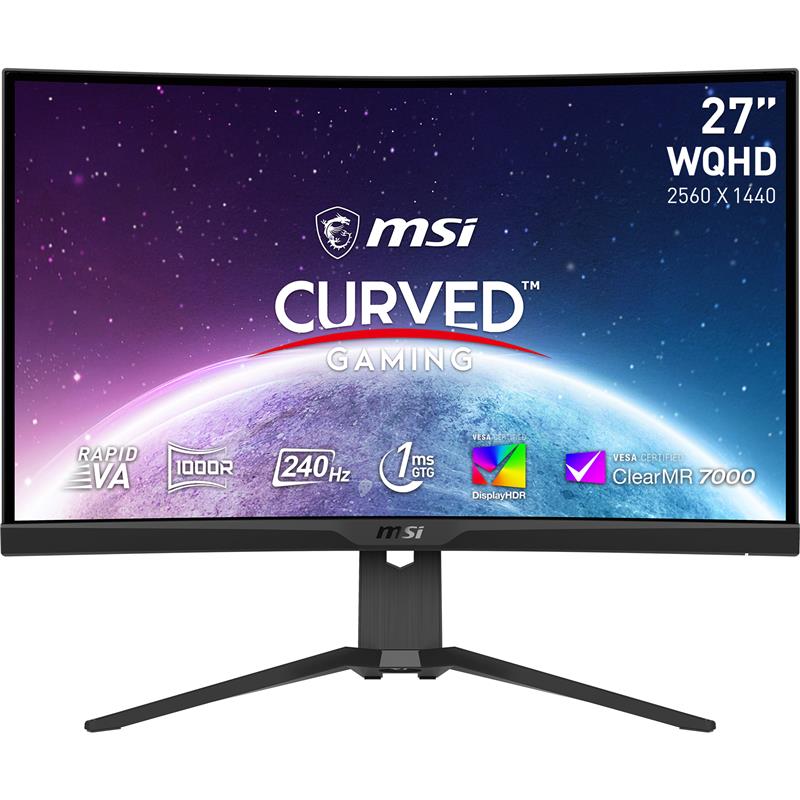 MSI MAG 27" WQHD Curved Rapid VA 240Hz 1ms (GTG) Gaming Monitor