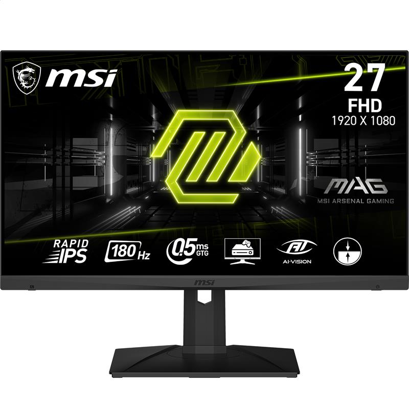 Moniteur de jeu MSI MAG 27" FHD 1 920 x 1 080 IPS rapide 180 Hz 0,5 ms (GTG)