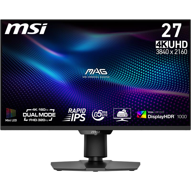 MSI MAG 27" UHD Dual Mode Mini-LED IPS 160Hz Gaming Monitor(Open Box)