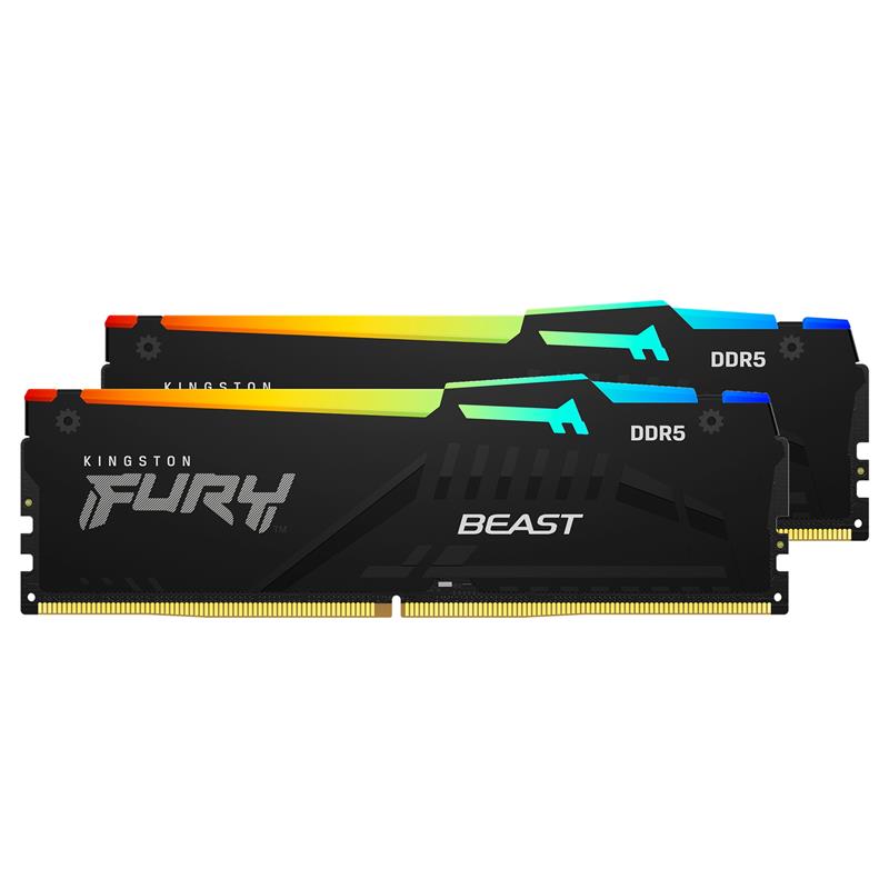 Kingston FURY Beast RGB 64GB (2x32GB) DDR5 5200MHz CL40 UDIMM