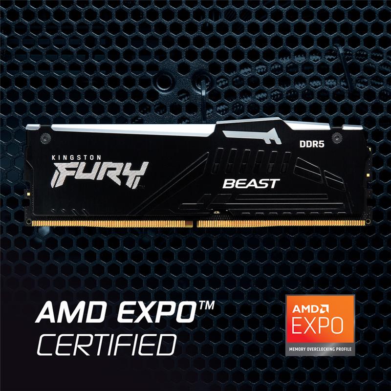 Kingston DDR5 5600 32GBx2 計64GB CL36 RGB Kingston FURY Beast RGB 64GB (2x32GB) DDR5 5600MHz CL36