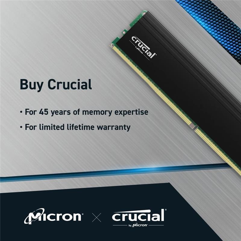 CRUCIAL Pro 64GB (2x32GB) DDR4 3200MHz CL22 UDIMM - Canada