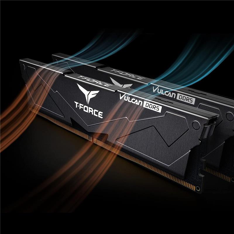 メモリー TEAM T-FORCE VULCAN DDR5 32GB (2x16GB) VULCAN DDR5 DESKTOP MEMORY BLACK 32GB(2x16GB) 7000MHz CL32