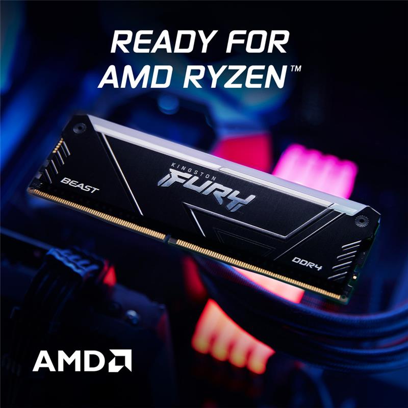 Kingston FURY DDR4 3200MHz 16GB ×4=64GB Kingston FURY Beast 64GB (4x16GB) 3200MHz DDR4 CL16 Desktop