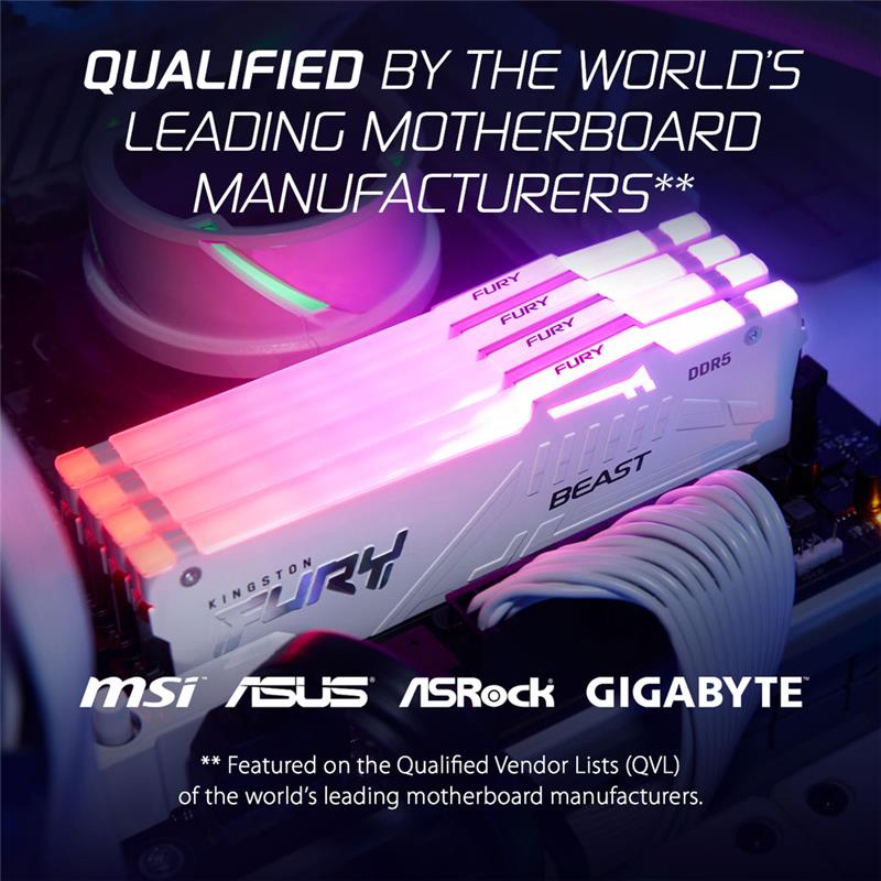 Kingston FURY Beast RGB 32 Go (2x16 Go) DDR5 6000 MHz CL30 UDIMM
