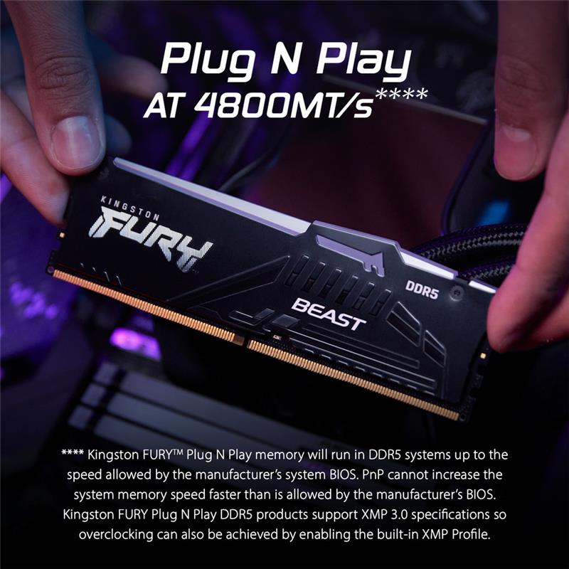 Kingston FURY Beast RGB 64GB (2x32GB) DDR5 6400MHz CL32 UDIMM