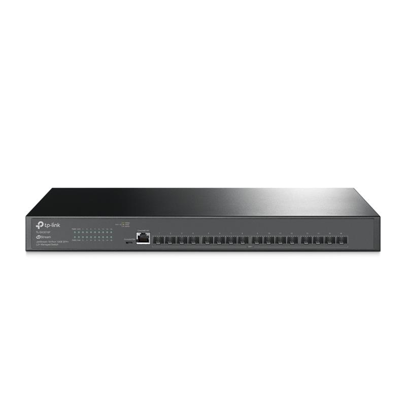 TP-Link (TL-SX3016F) - JetStream 16-Port 10GE SFP+ L2+ Managed Switch. 16× Full 10GE SFP+ Slots. 320 Gbps switching capacity. S