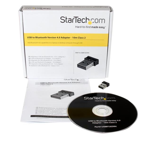 StarTech (USBBT1EDR4) - Mini adaptateur USB Bluetooth 4.0 - 10 m (33 pi) - Mini clé sans fil EDR Classe 2