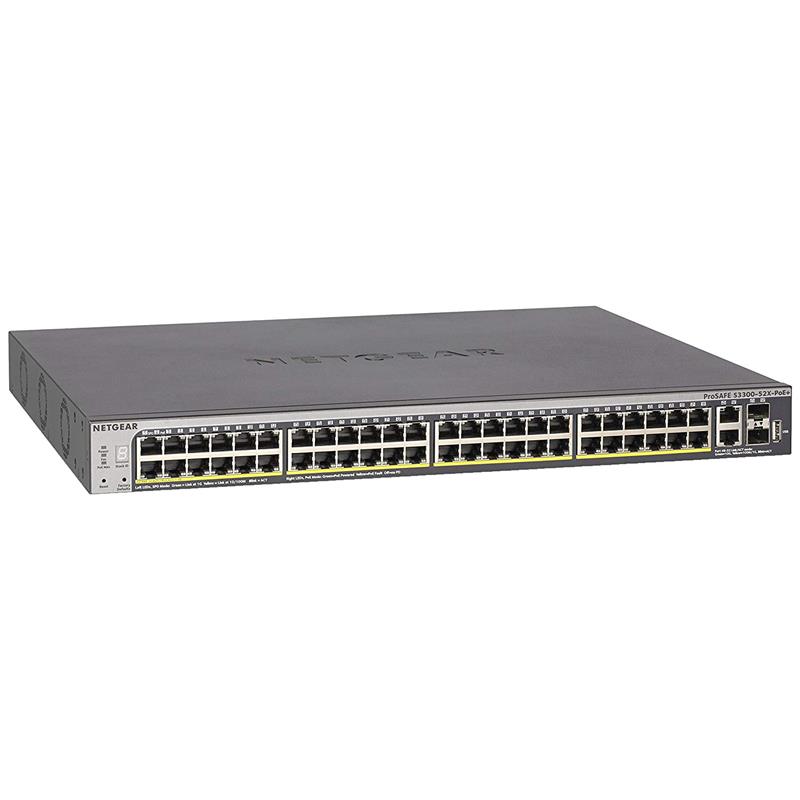 NETGEAR (GS752TXP-100NES) 52 PoE+ Port Gigabit Stackable Smart Switch