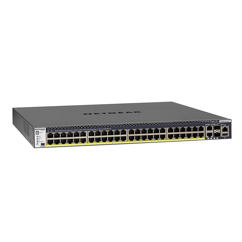 NETGEAR (GSM4352PB-100NES) 48x1G PoE+ Stackable Managed Switch with 2x10GBASE-T and 2xSFP+ (1,000W PSU)