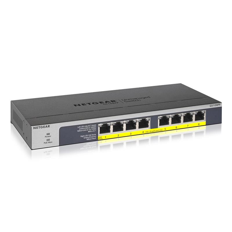 NETGEAR 8-port Gigabit Ethernet PoE+ Unmanaged Switch O