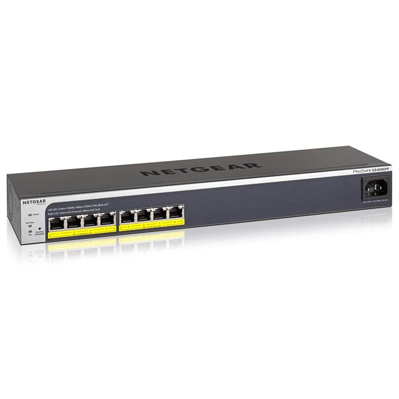 NETGEAR (GS408EPP-100NES) ProSafe Plus GS408EPP 8-Port Ethernet Switch