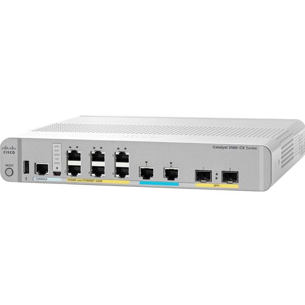 Cisco 3560CX-8XPD-S Layer 3 Switch 6 GE PoE+, 2 MultiGE PoE+, uplinks: 2 x 10G SFP+, IP Base