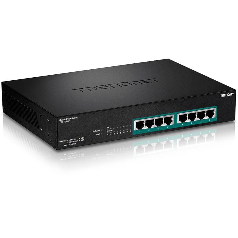 TRENDnet (TPE-TG80F) 8-port Gigabit Full Power PoE+ Switch