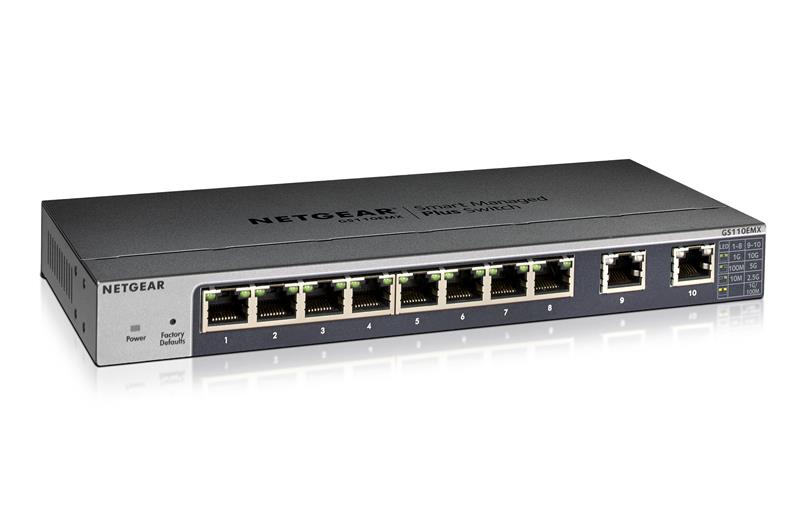 NETGEAR (GS110EMX-100NAS) Ethernet Switch - 8 Ports - Manageable - 3 Layer Supported - Twisted Pair - Desktop, Rack-mountable, 