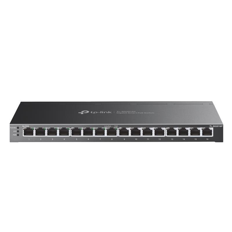 TP-Link (TL-SG2016P) 16-Port Gigabit Smart Switch with 8-Port PoE+